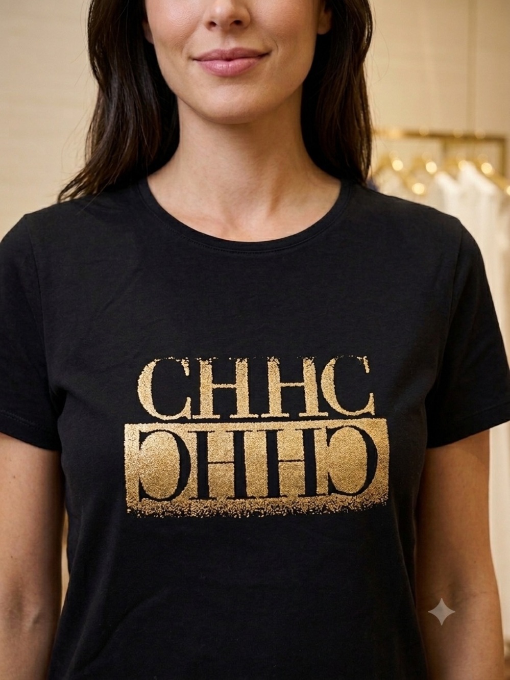 Carolina Herrera Black Tee with Red Label